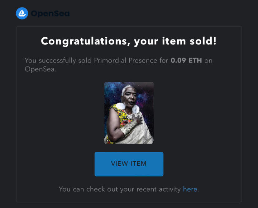 My First NFT has been sold. =)