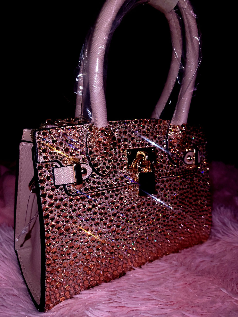 Thumbnail: Crystal Top Handle Satchel Hand Bag (in Small)