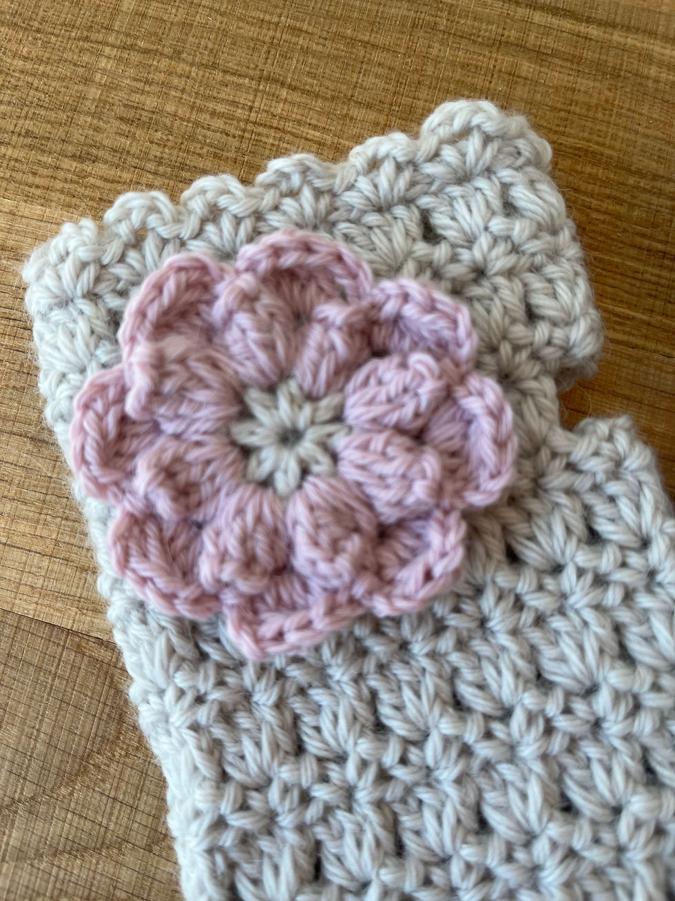 Miniaturbild: Häkelblume hellrosa
