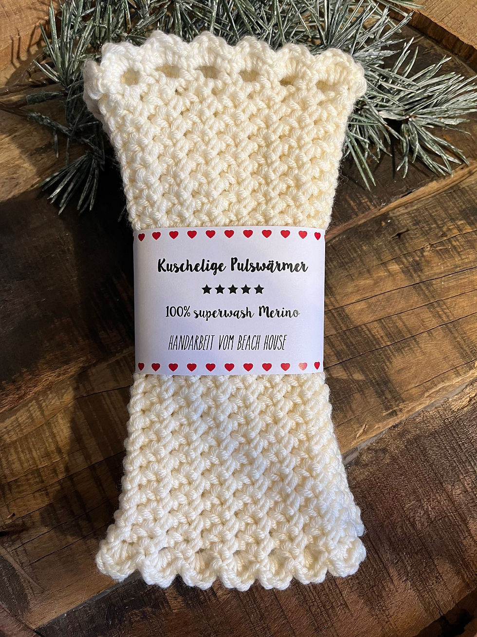 Pulswärmer Merino - Crèmeweiss