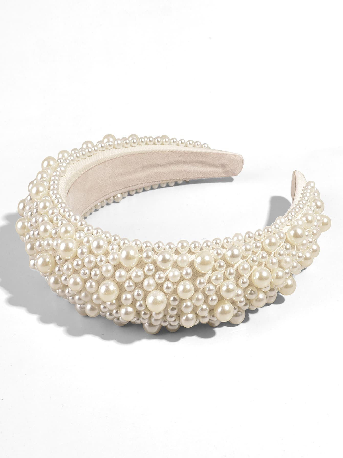 Beaded Headband - Cream 