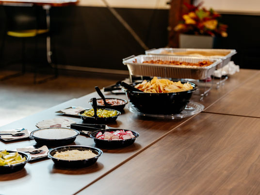taco bar catering setup
