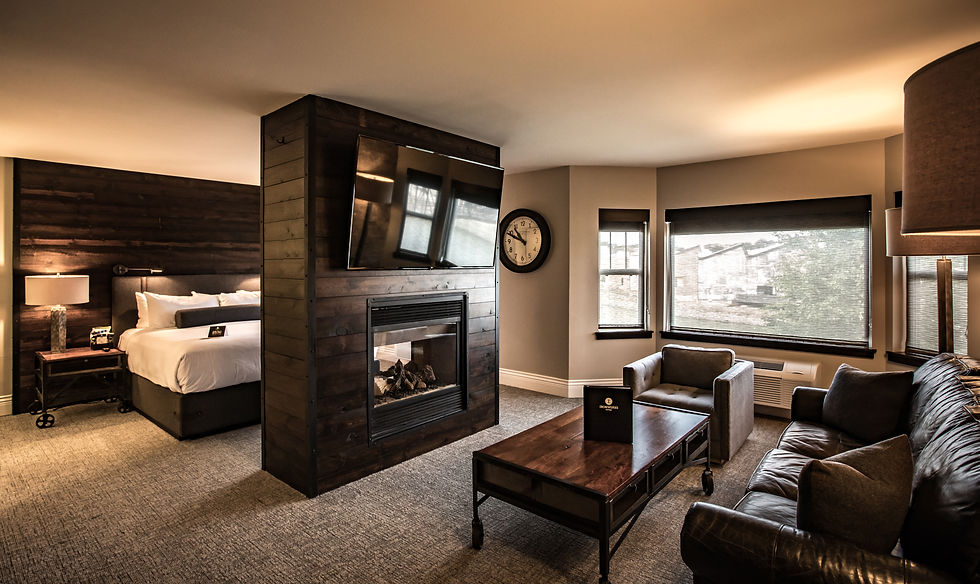 wide view of Legacy suite at Ironworks Hotel 
