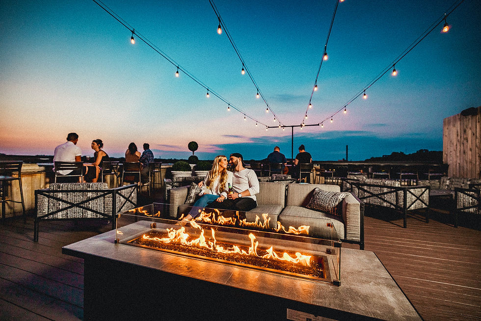 Rooftop sunset at Hotel Goodwin in Beloit, WI