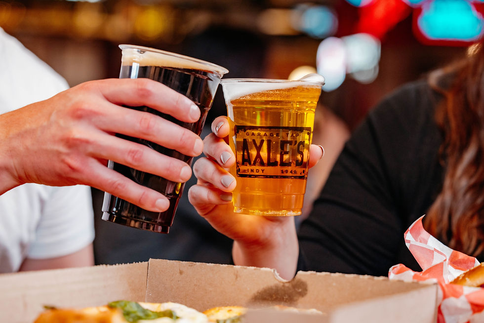 Cheers to craft beer from Axle's Garage Tap and good food from The Garage Food Hall, the perfect Date Night