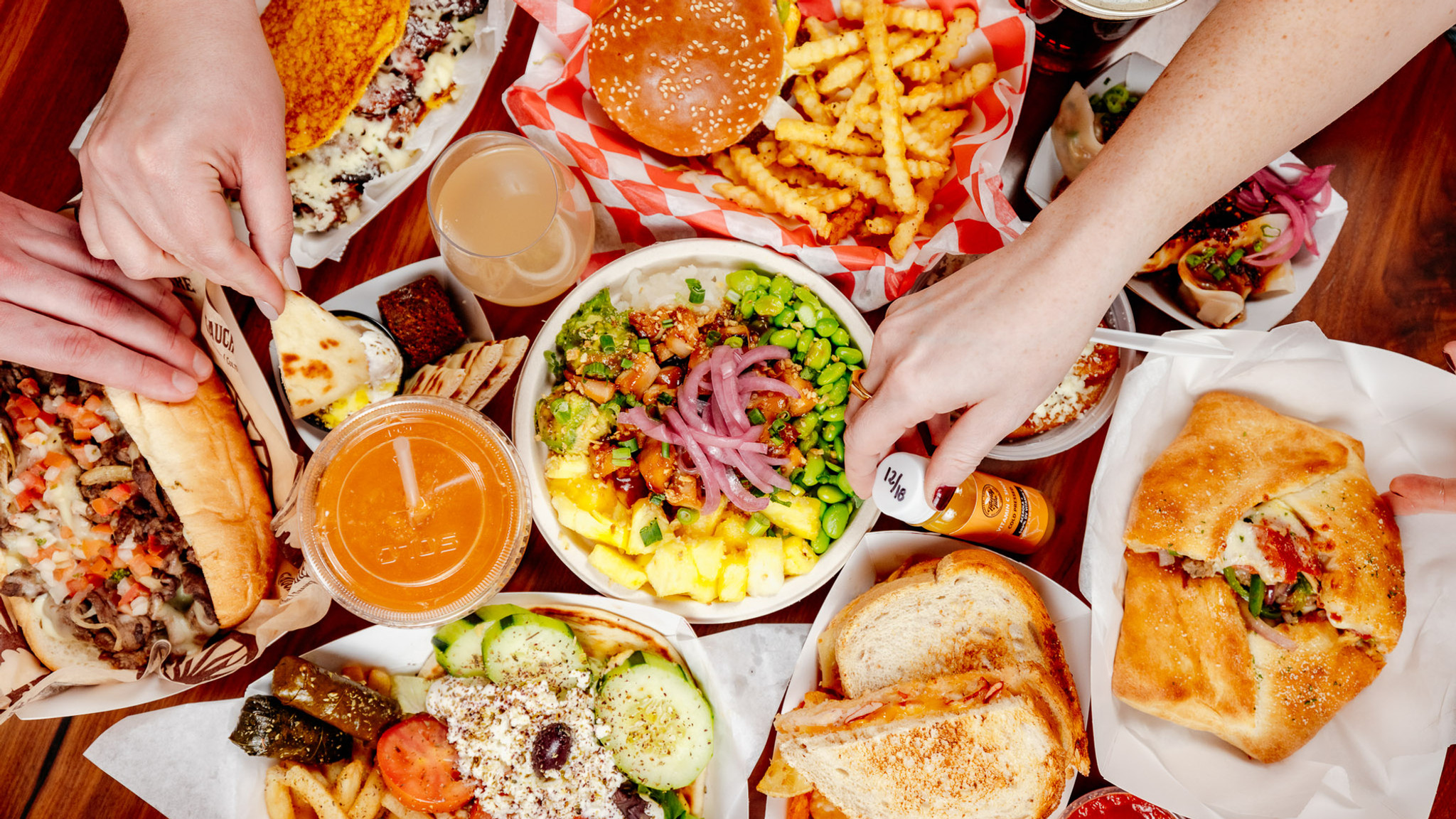 Discover global flavors and international cuisine at The Garage Food Hall