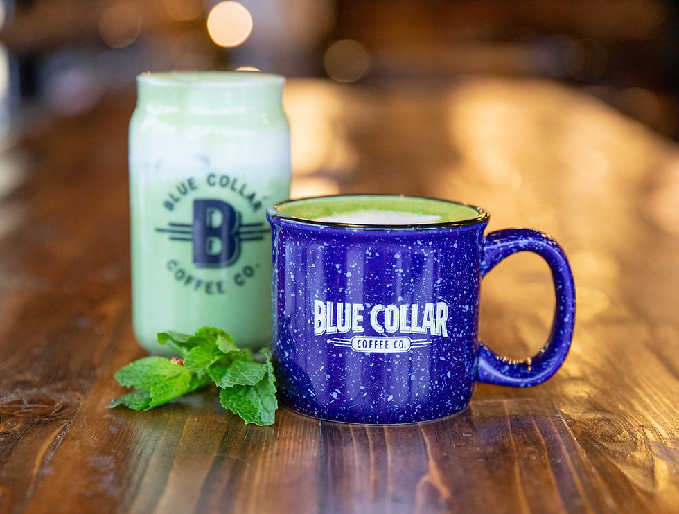Image of the new Blue Collar Coffee Co. building fenced off for renovation and construction.