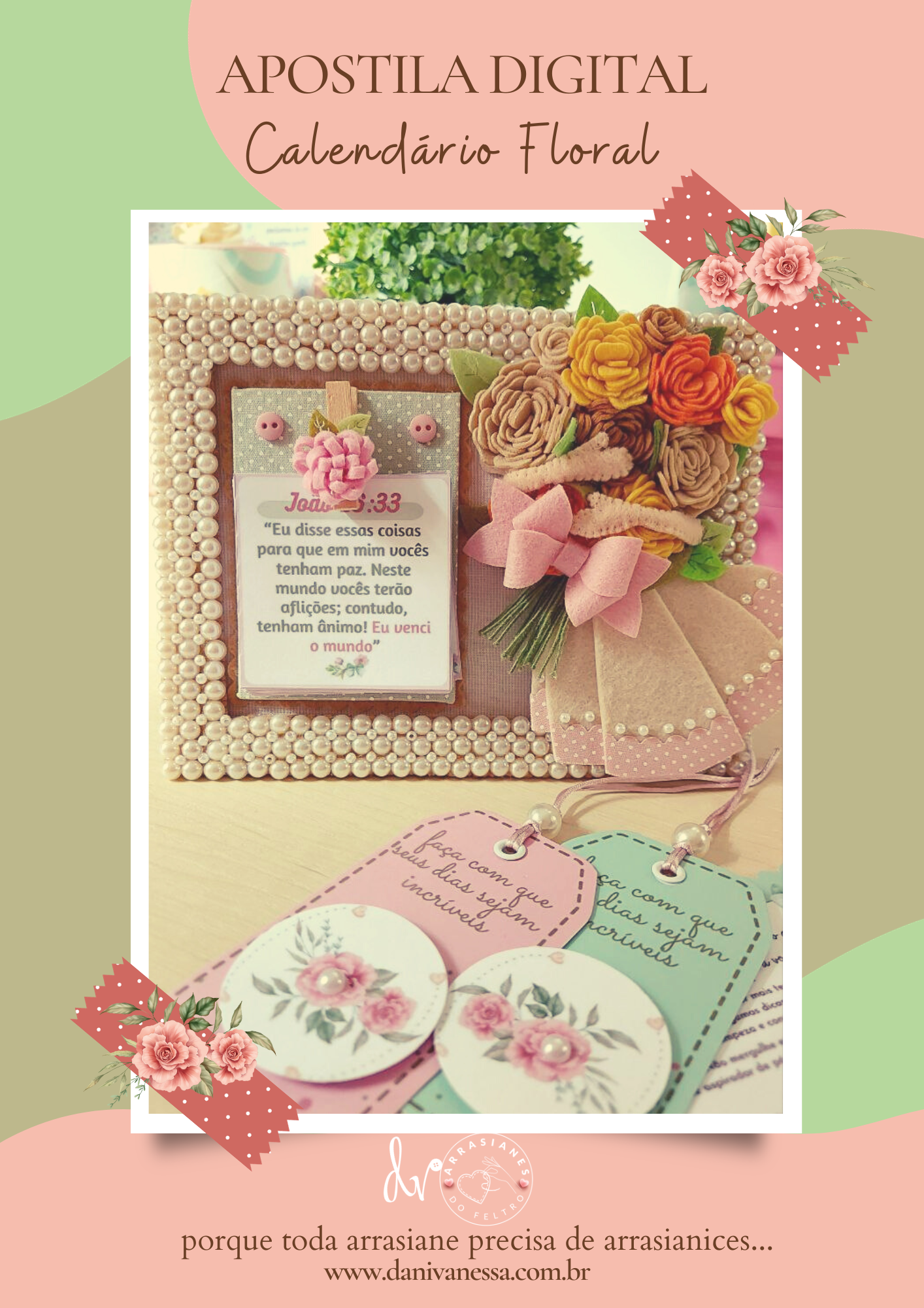 Calendário Floral para artesãs de Feltro