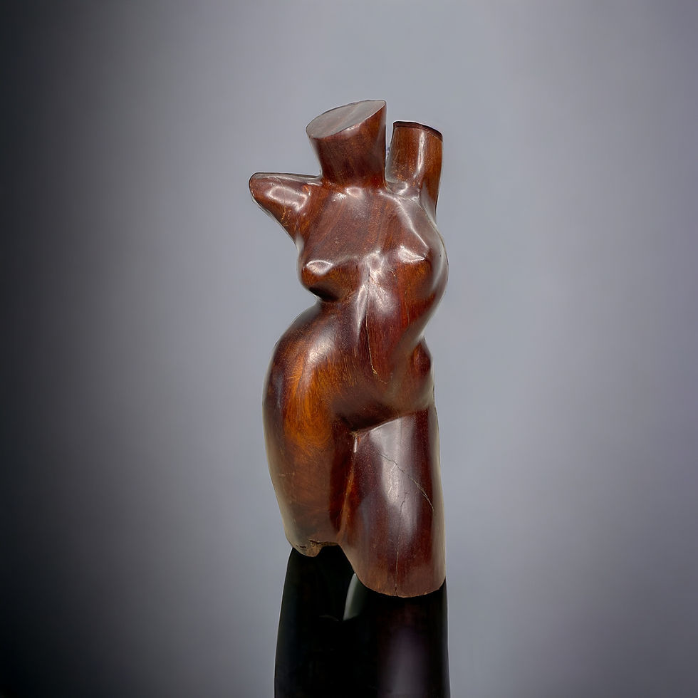 Jolie sculpture buste de femme en bois