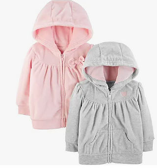 Simple Joys by Carter's Girls' 2-Pack Fleece Full Zip Hoodies
