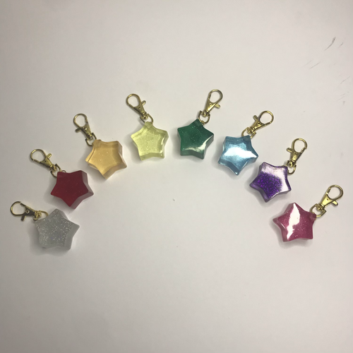 Glitter Star Keyrings Accessories by A