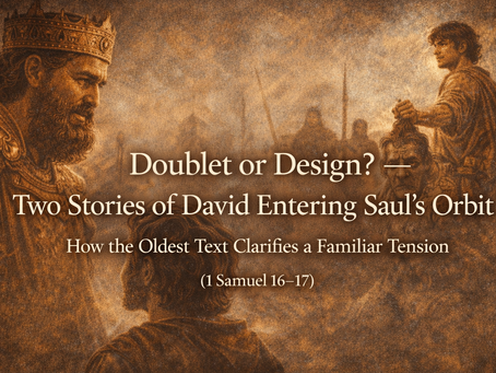 Doublet or Design? — Two Stories of David Entering Saul’s Orbit