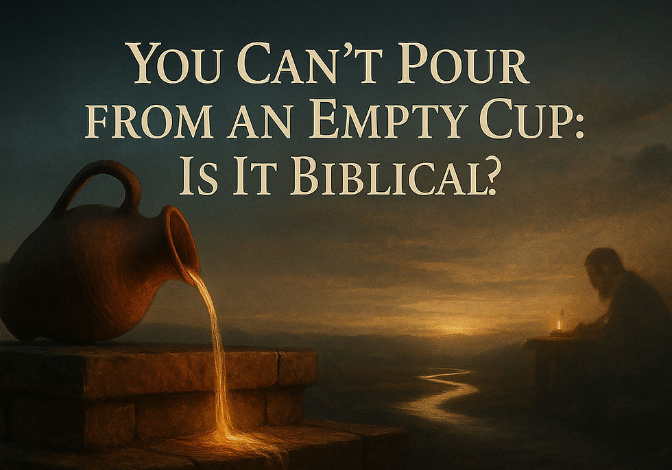 You Can’t Pour from an Empty Cup: Is It Biblical?