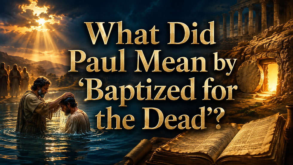 What Did Paul Mean by “Baptized for the Dead”?