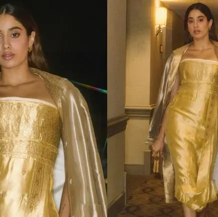 Janhvi Kapoor Takes India To Toronto In A Desi 'Sari' & Kolhapuri Chappals