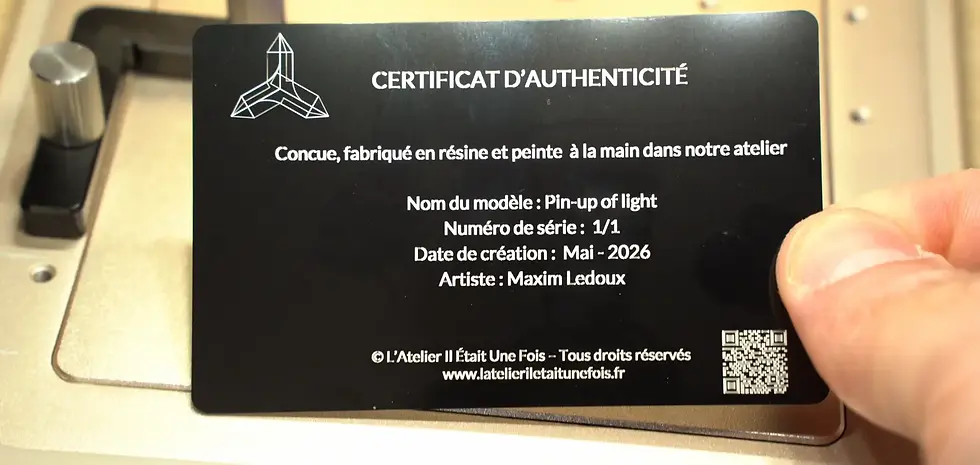 Certificat d'authenticité de la pin-up Viera de Final Fantasy XIV