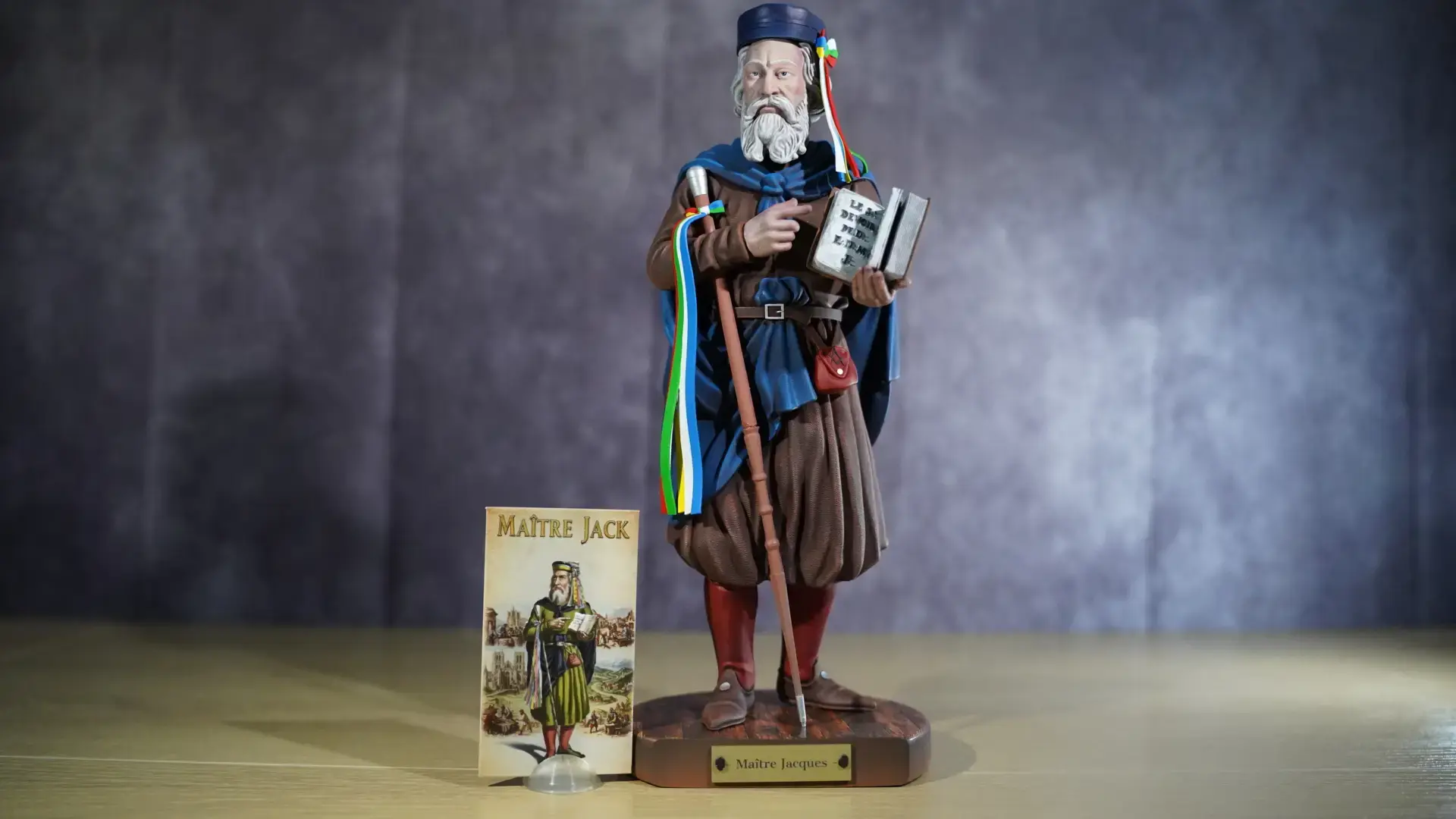 Figurine en résine peinte à la main de Maître Jacques, compagnon du devoir