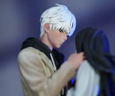 Figurine de Jeongmin et Siyun de l'univers de Dreaming freedom couple enlacé 