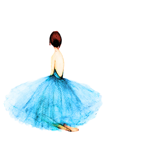 watercolour painting of a ballerina