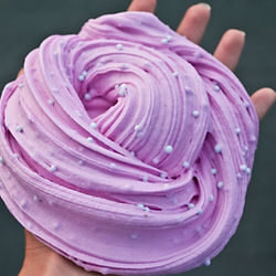 Purple sensory slime from a Slime Lab Workshop for kids.