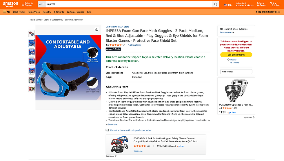 IMPRESA FACE GOGGLES