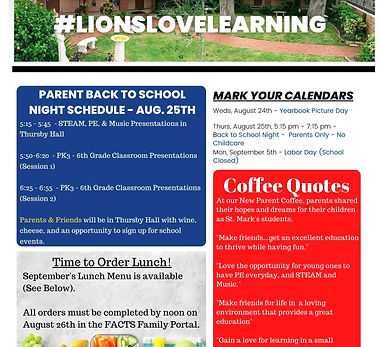 St Mark #39 s Episcopal Academy PARENT INFORMATION St Mark #39 s Episcopal Academy PARENT INFORMATION