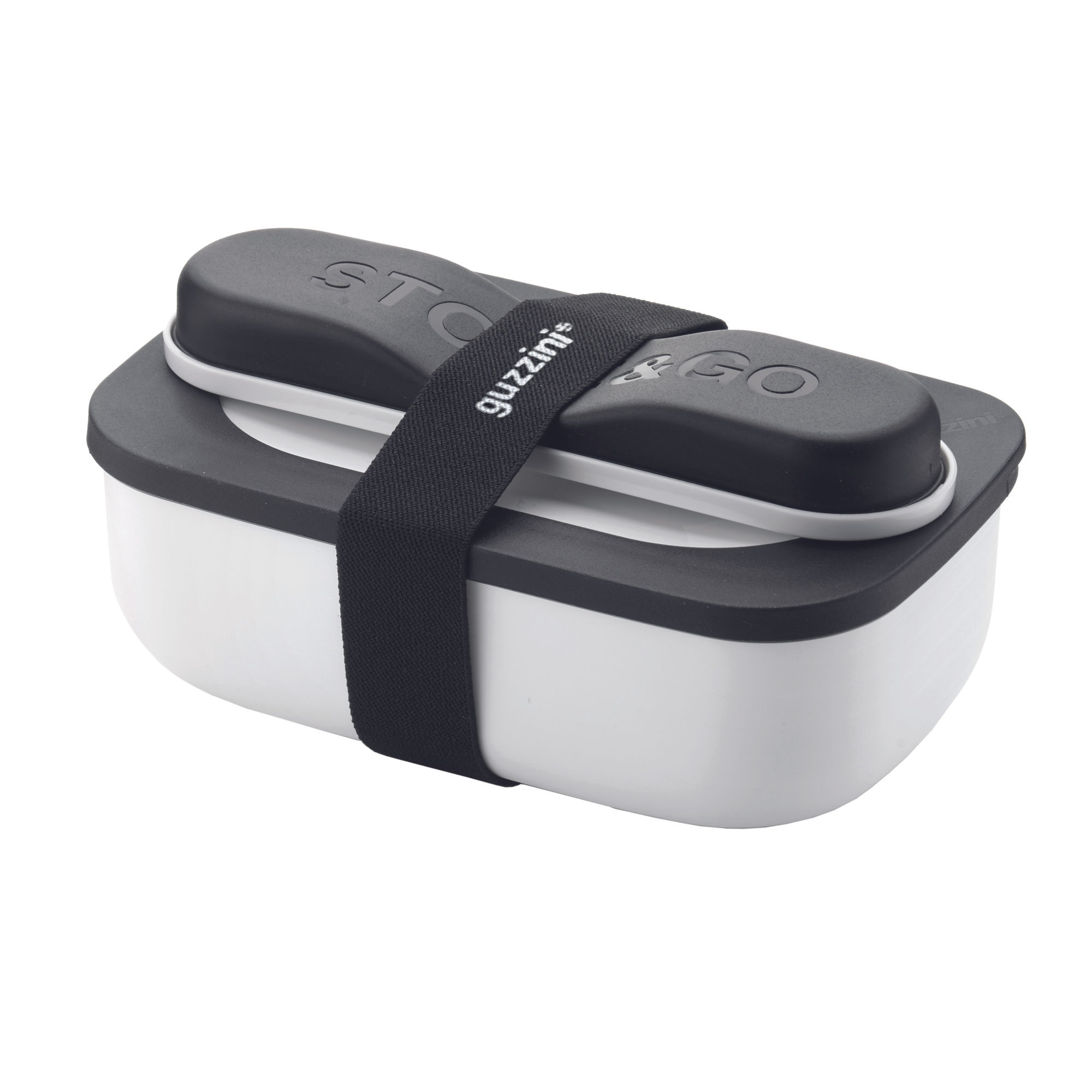 U pokretu - set za ručak s priborom za putovanje bijelo crni