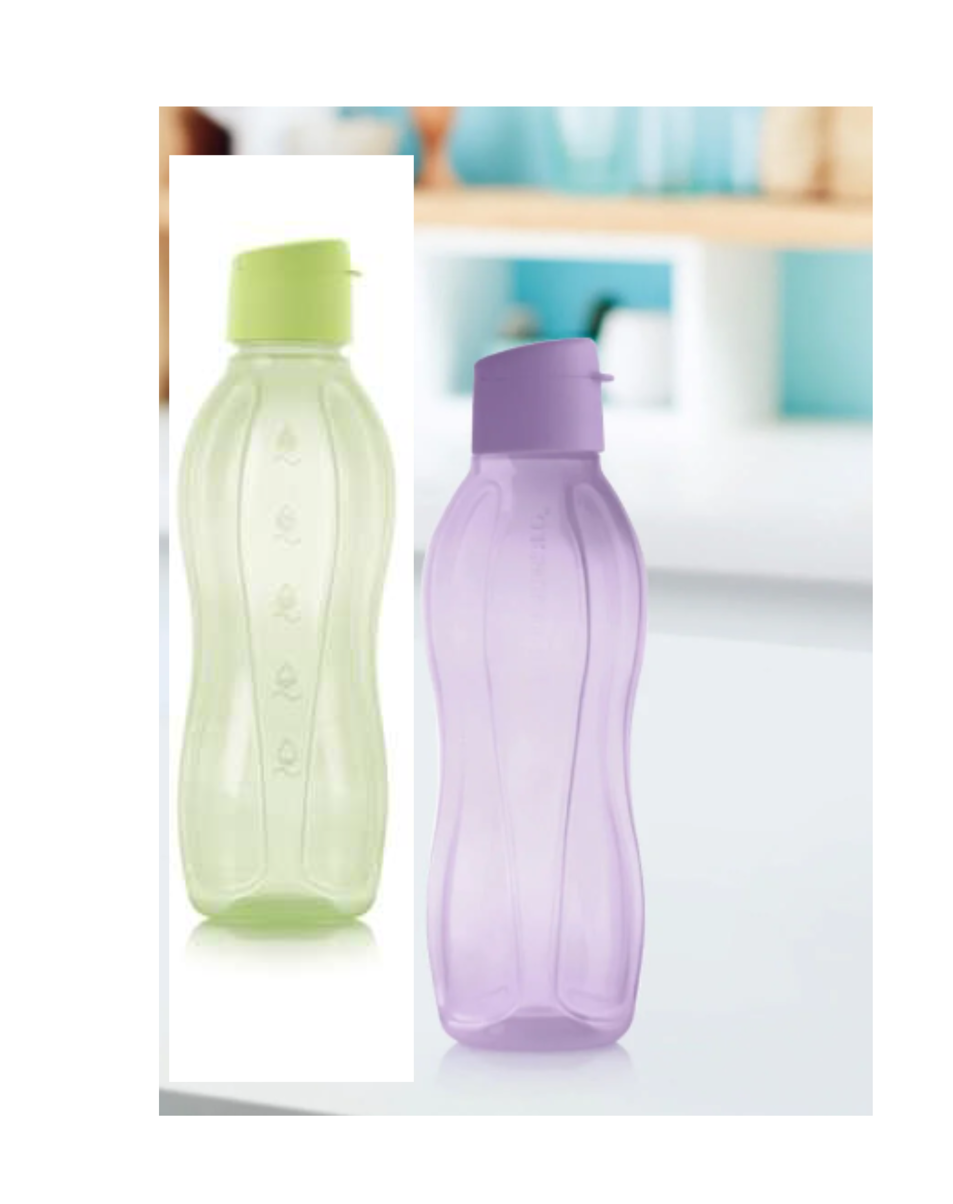 Eko boca 1 l zelena klik klak + Eko boca 750 ml ljubičasta klik-klak