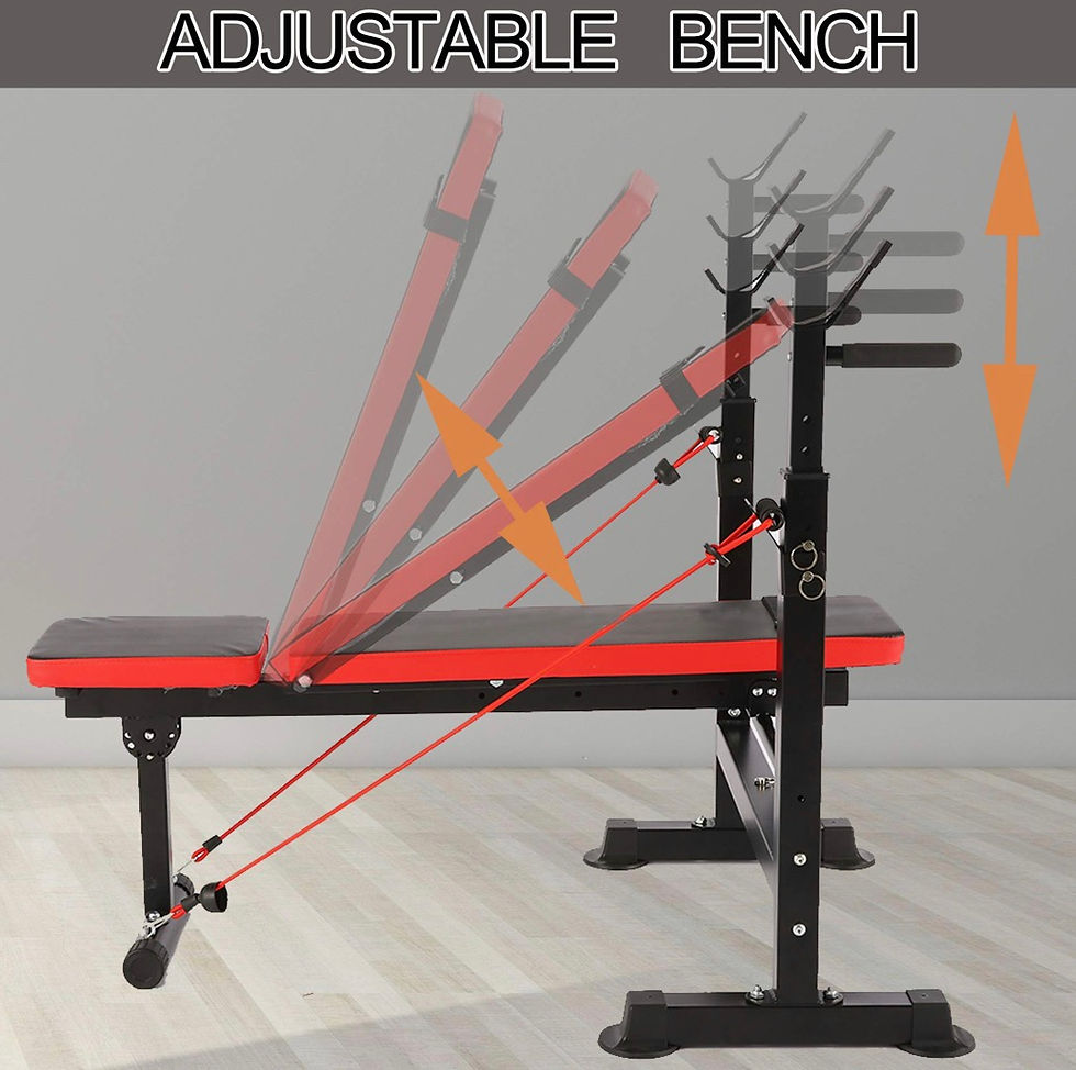 Thumbnail: Adjustable Folding Weight Bench, Strength Training Bench for Full Body Workout, 