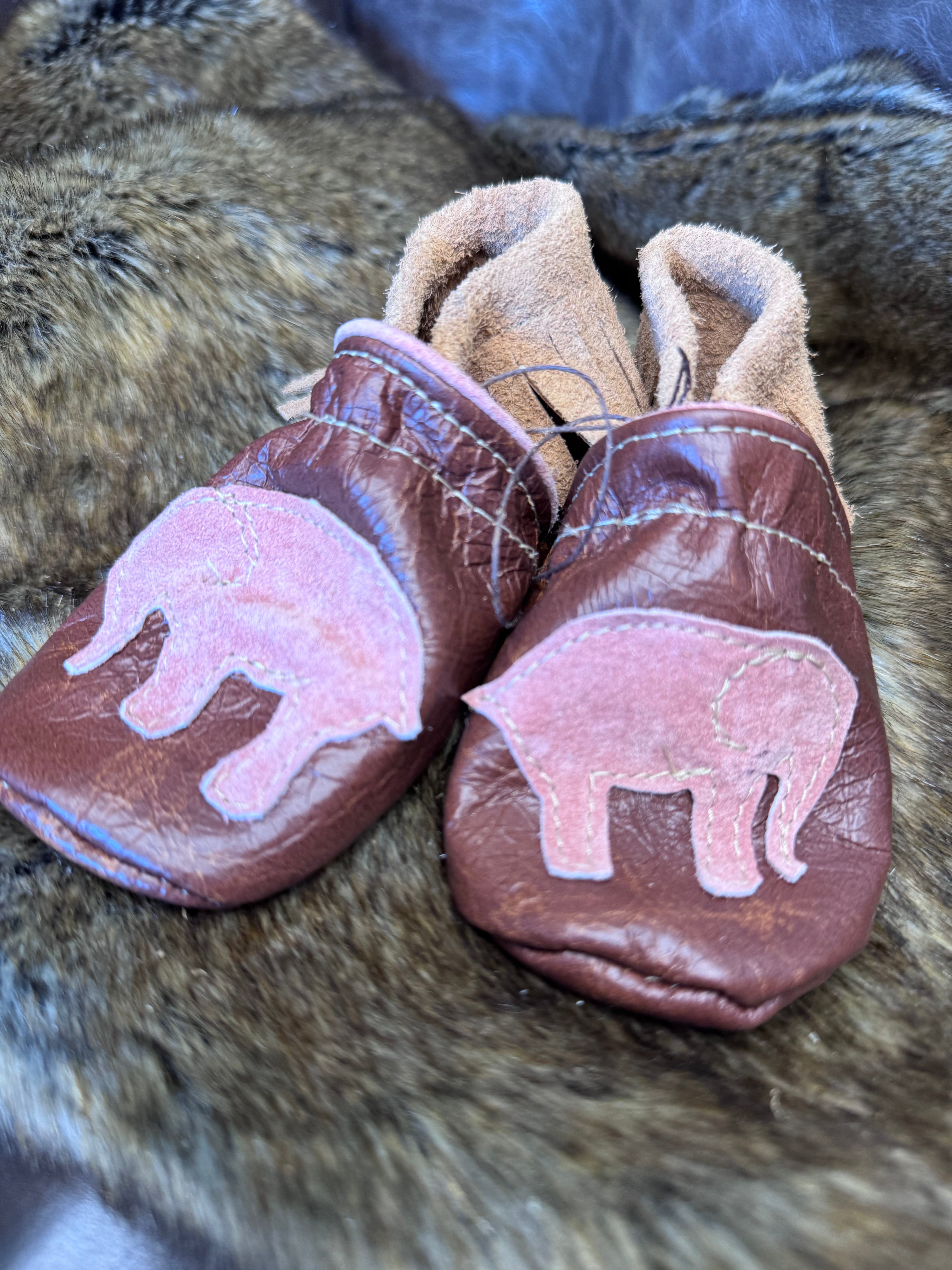 Infant Moccasins - elephants