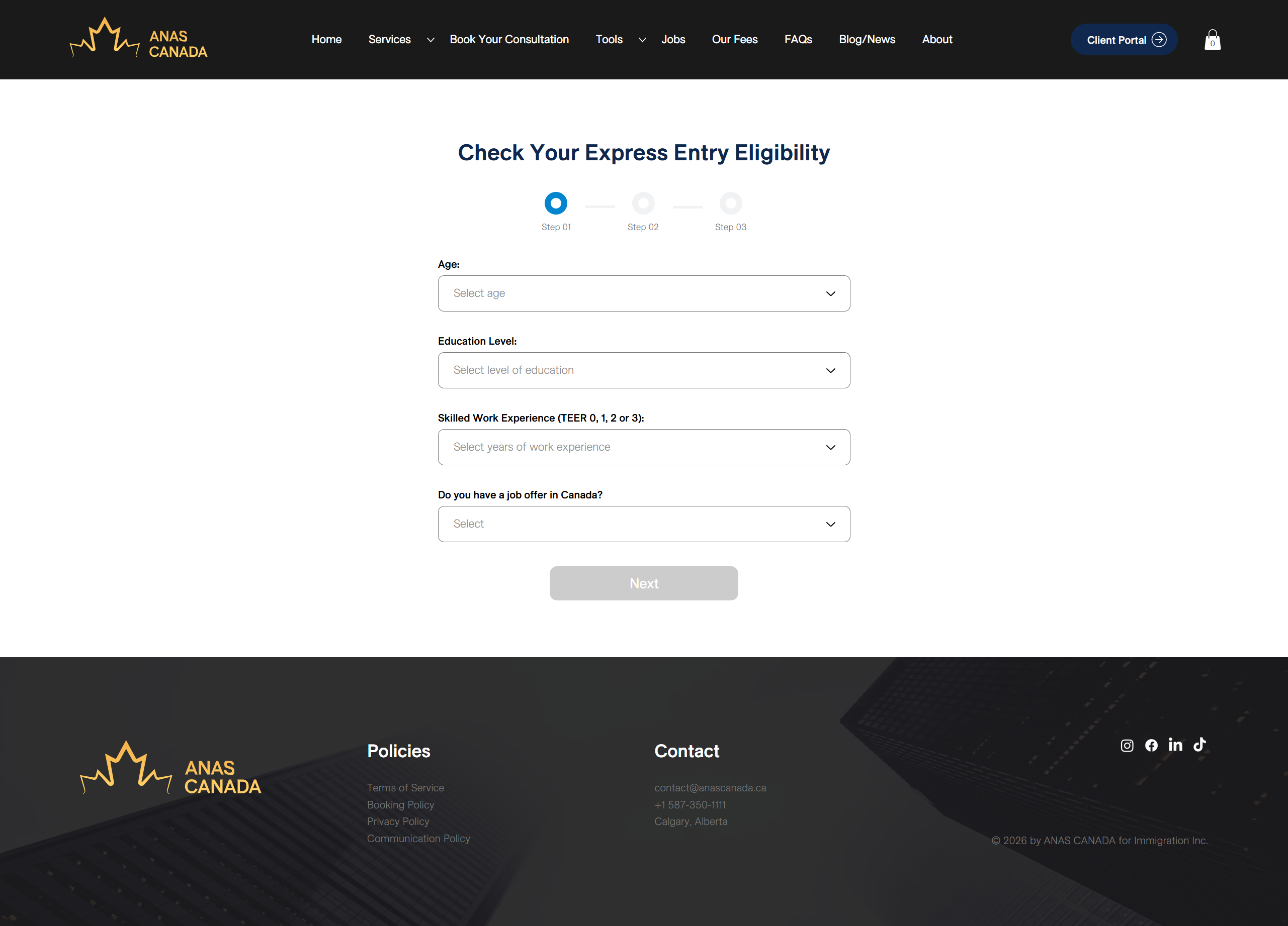 Express Entry Eligibility Checker