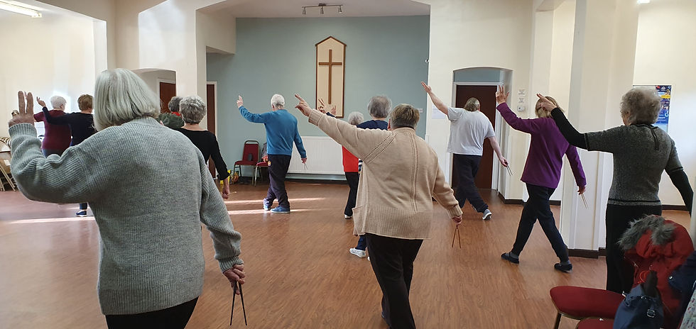 Students practicing