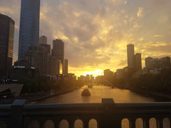 A sunset at Melbourne CBD, 2017.