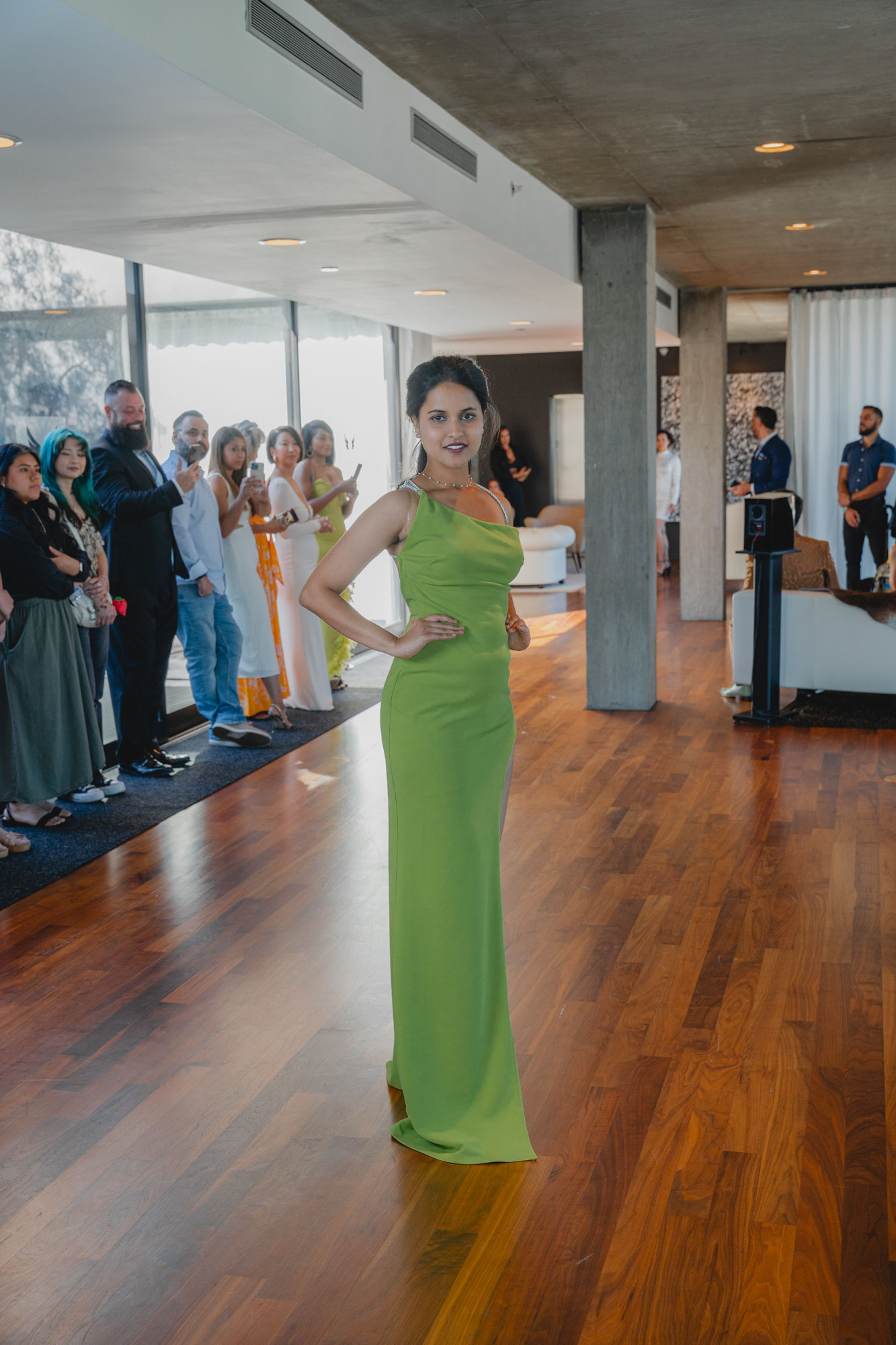 Kiwi Green Evening Dress