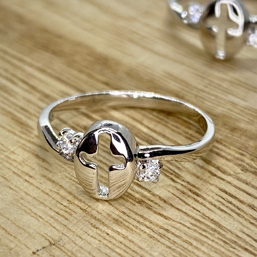 Thumbnail: Sterling Silver Ring Cross cut