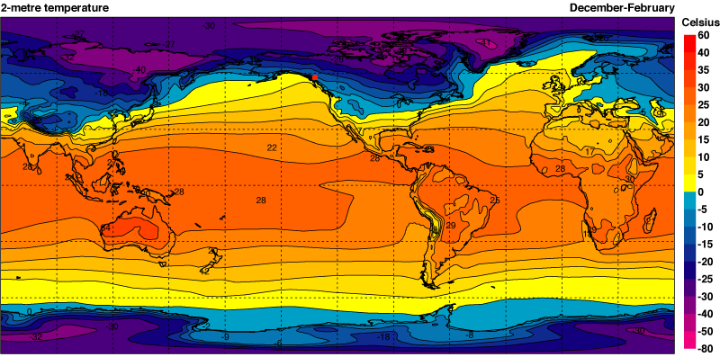 2-Meter Temp December to February