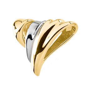 14K White 27x24 mm Freeform Slide Pendant