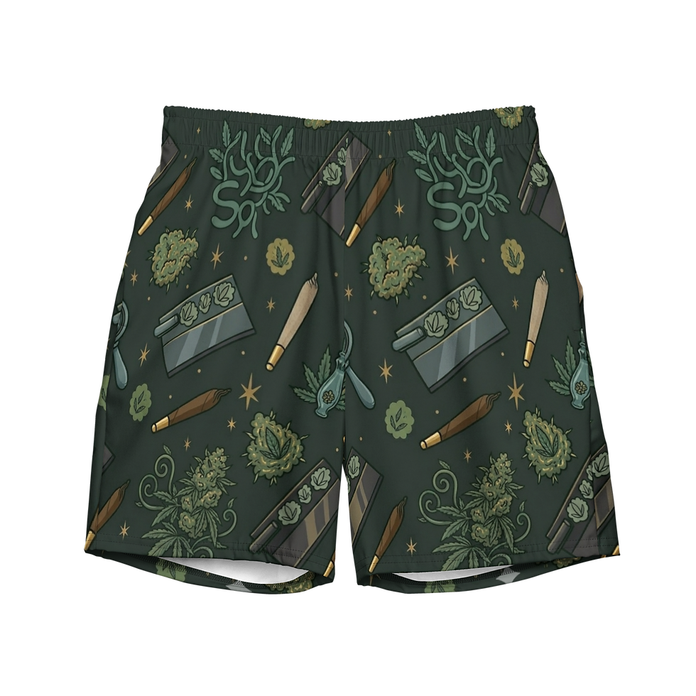 Thumbnail: Mens 420 cartoon  Swim Trunks
