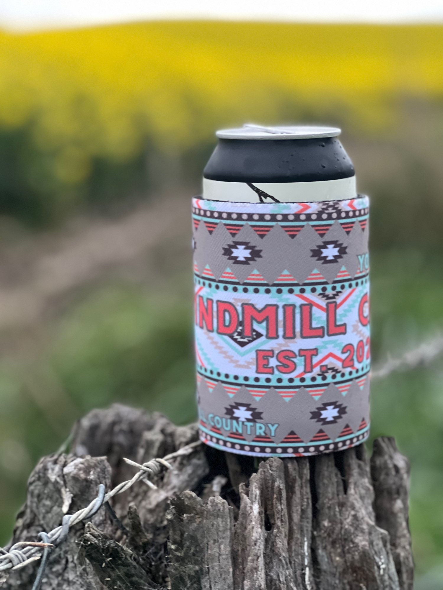 Tan Aztec Stubby Holder