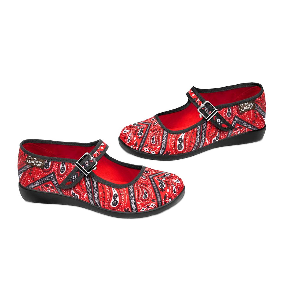 Thumbnail: Chocolaticas® Bandana Women's Mary Jane Flat Shoes