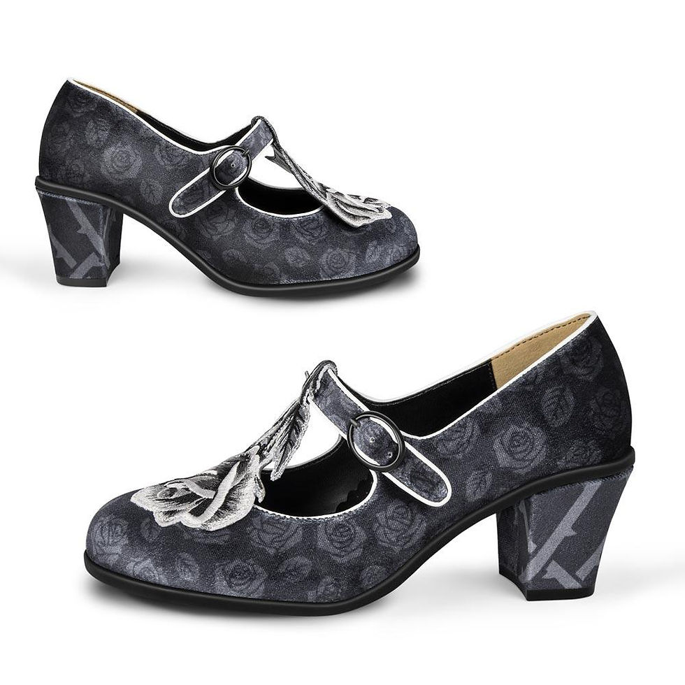 Thumbnail: Chocolaticas mid heel black tudor