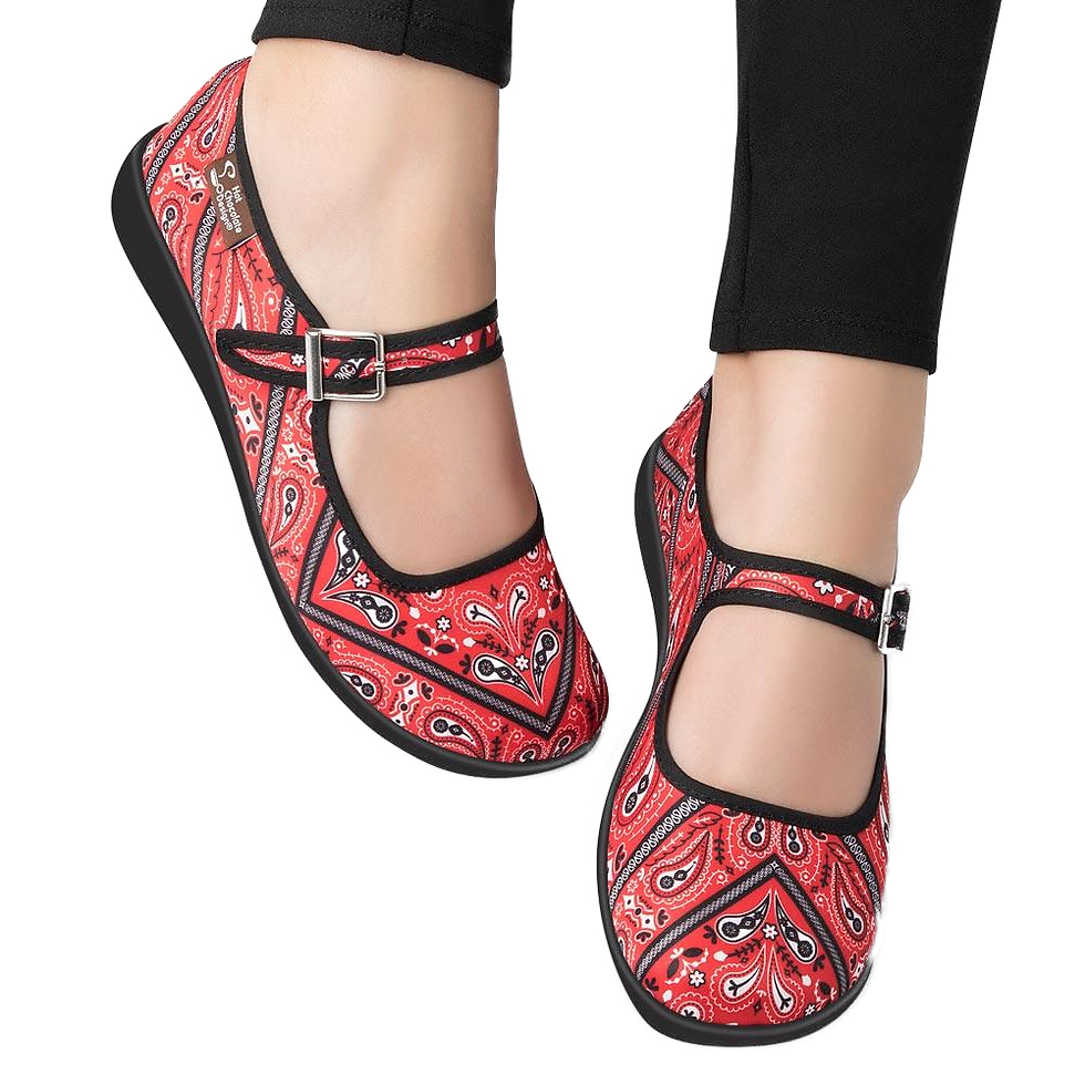 Chocolaticas® Bandana Women's Mary Jane Flat Shoes