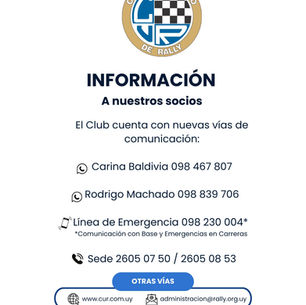 ÚNICAS VÍAS DE COMUNICACIÓN CON EL CLUB