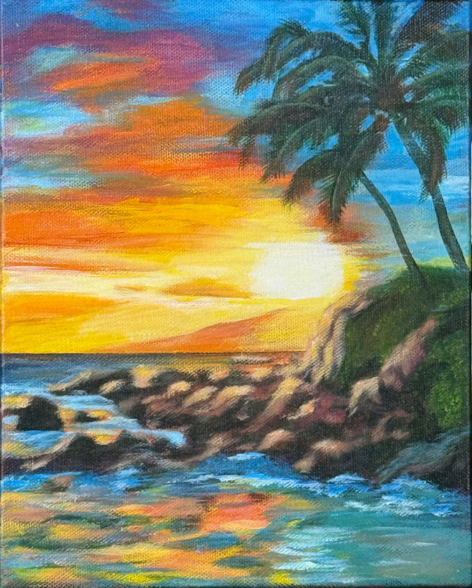 Rocky point on the beach