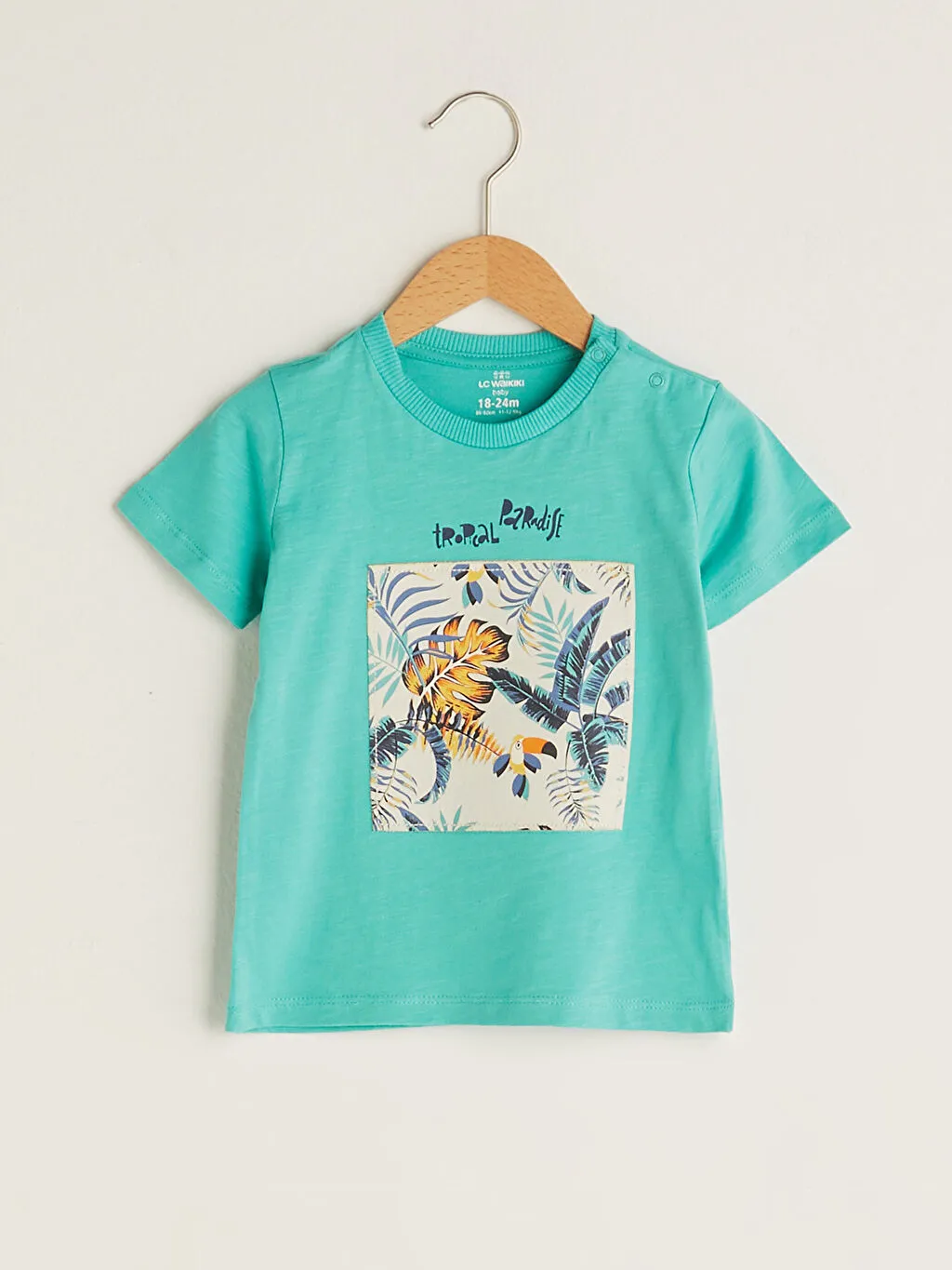 Crew Neck Short Sleeve Printed Cotton Baby Boy T-Shirt