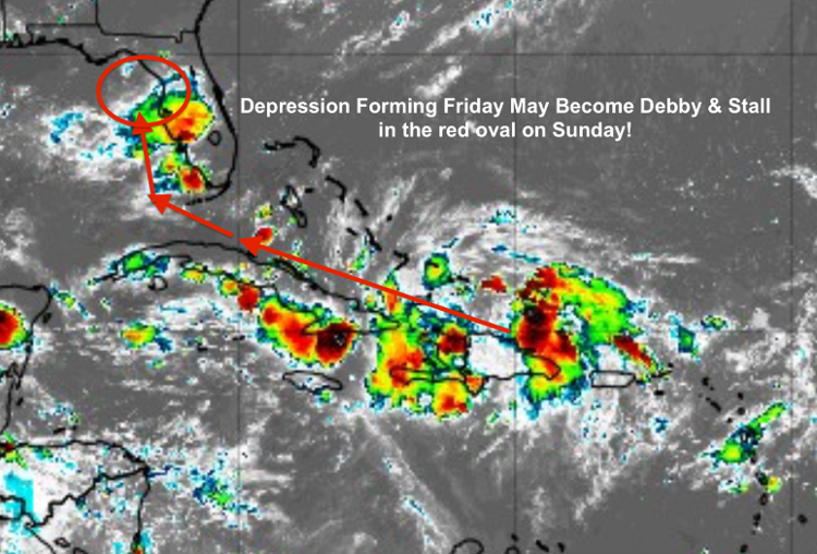 potential track for tropical storm August 2, 22024