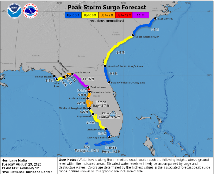 8-29-Idalia surge forecast