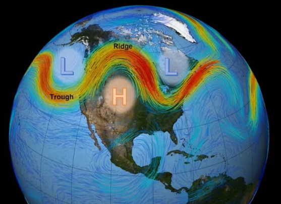 jet stream trough/ridge pattern