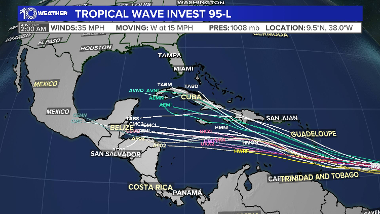 Spaghetti models for 95L
