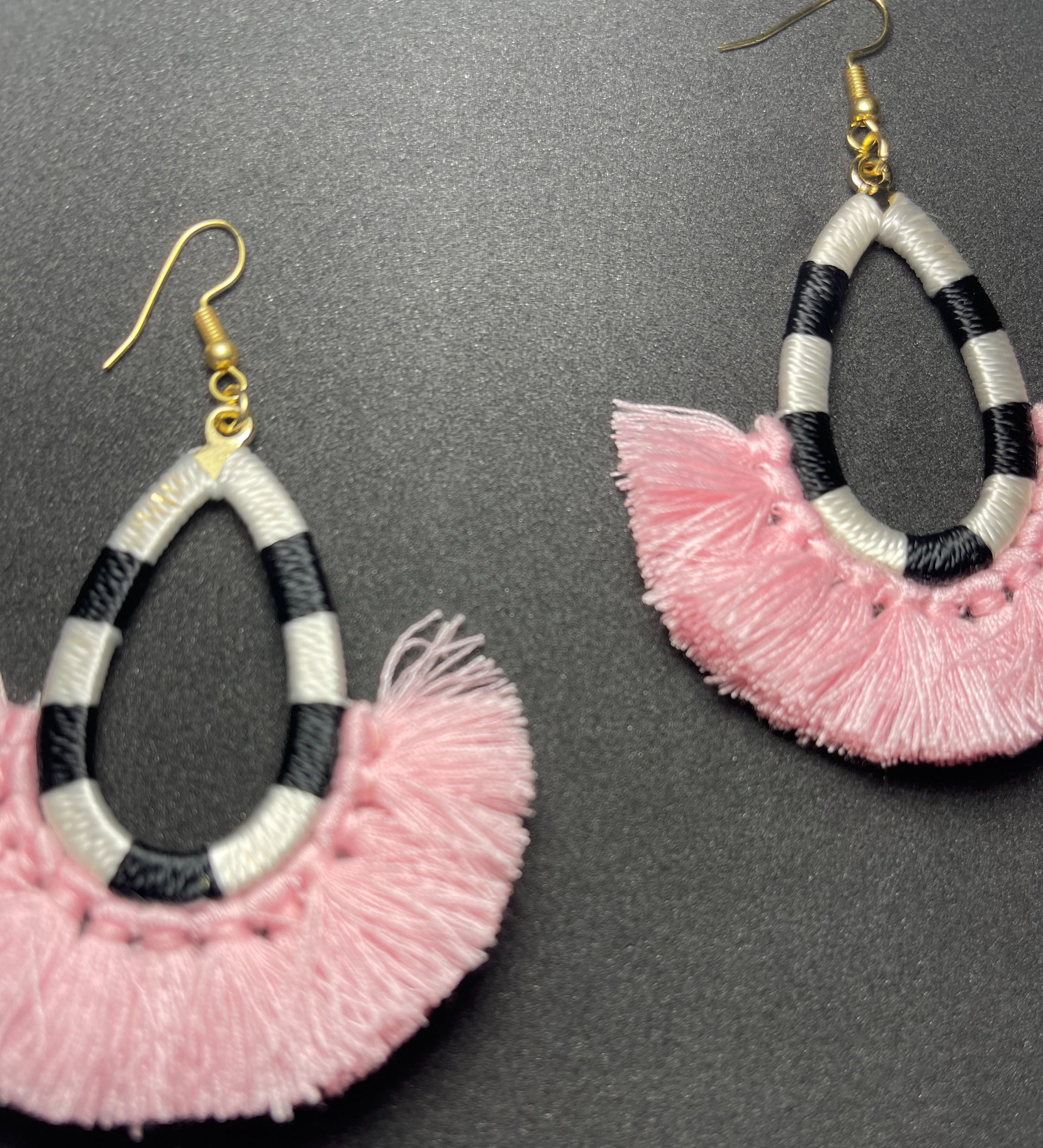 Pretty In Pink Tassels Earrings